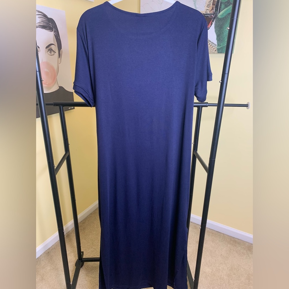 NWT ANRABESS Dress with Front Tie in Navy, Size XL - Picture 8 of 11